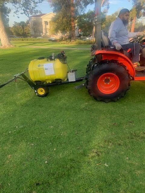 Elm Turf liquid applied to professional turf with a sprayer